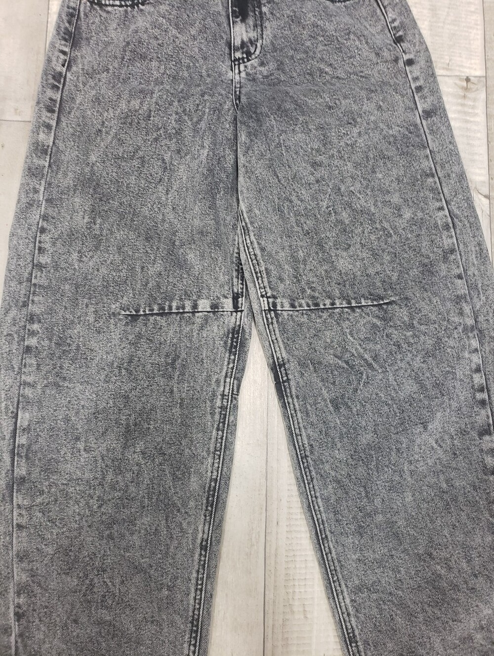 S.O.N.G. Acid Wash Grey High Rise Barrel Balloon Baggy Jeans Size 3/26 - Picture 4 of 11